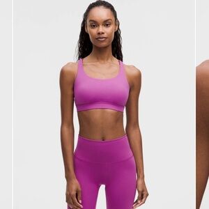Lululemon Energy Bra *Medium Support, B–D Cups Vivid Plum Purple Pink size 12